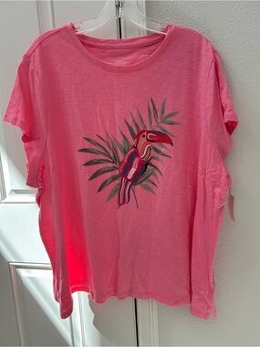 Talbots Pink Toucan Tee